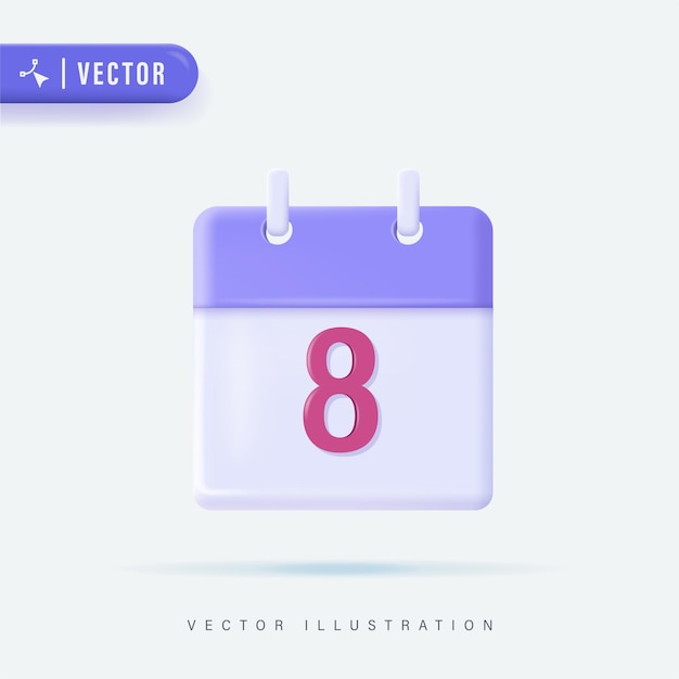 3D Realistic Design of Calendar in Isolated Background Vector Illustration Calendar Assignment Icon