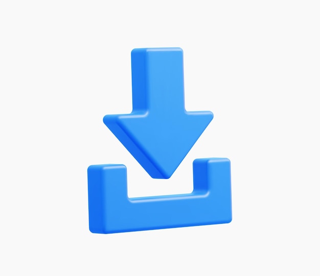 3D Realistic download button vector illustration