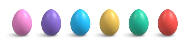 Vector 3d realistic easter egg set