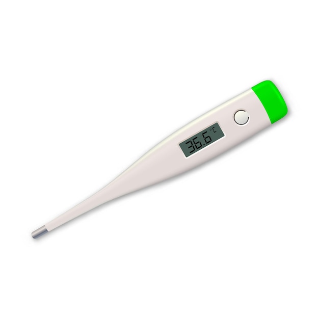 3d realistic electronic medical or clinical thermometer for measuring body temperature