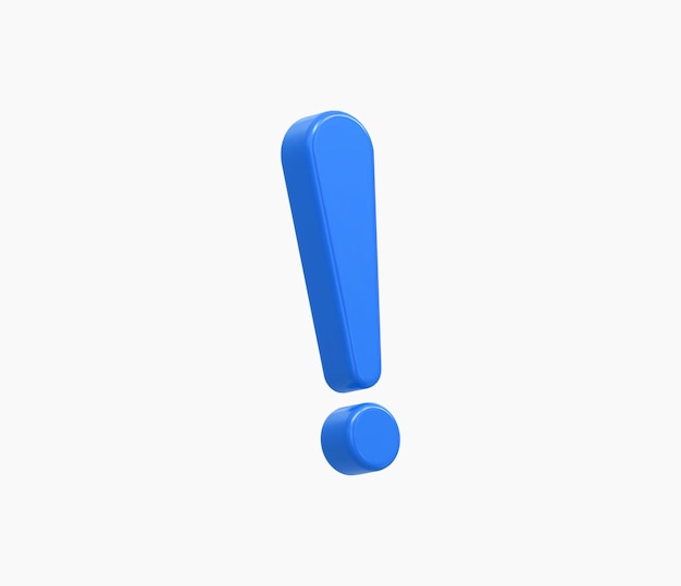 3d Realistic exclamation mark vector illustration