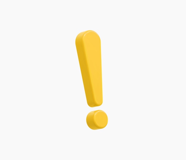 3d Realistic exclamation mark vector illustration