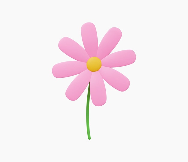 3d Realistic Flower icon vector illustration