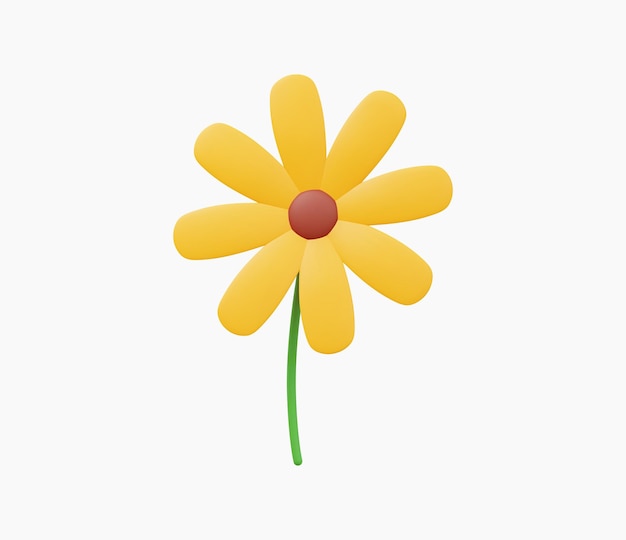 3d Realistic Flower icon vector illustration