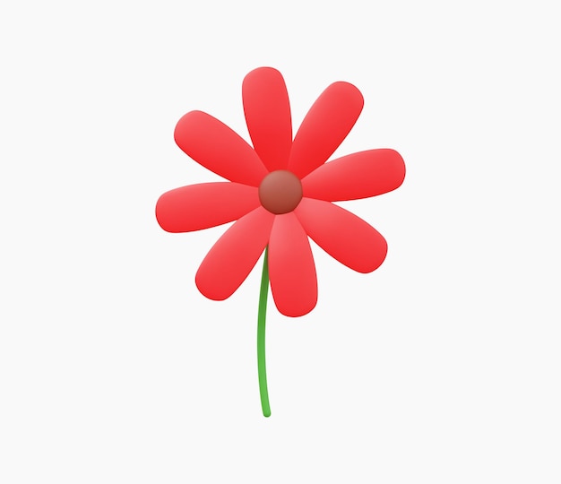 3d Realistic Flower icon vector illustration