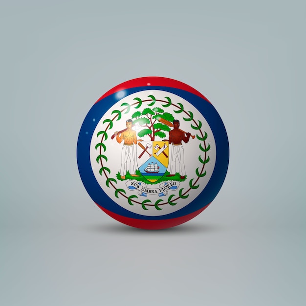 3d realistic glossy plastic ball or sphere with flag of Belize