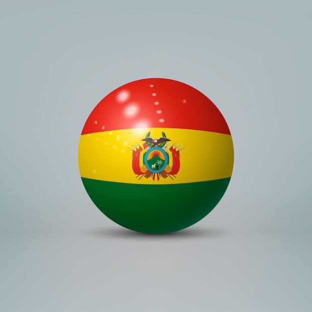 3d realistic glossy plastic ball or sphere with flag of Bolivia