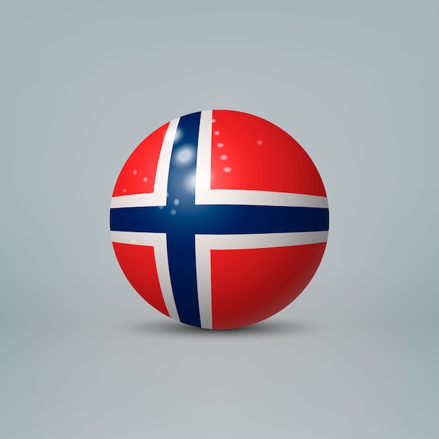 3d realistic glossy plastic ball or sphere with flag of Norway