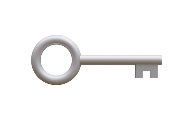 3d realistic golden key isolated in white background Vector illustration