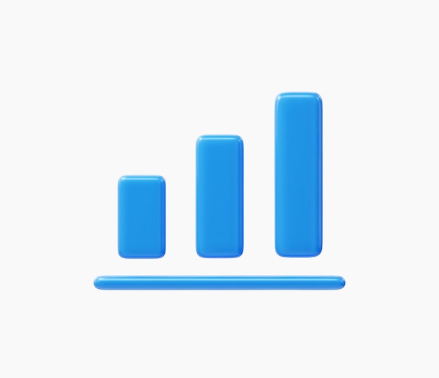 3D Realistic Graphic bar or Chart button vector illustration