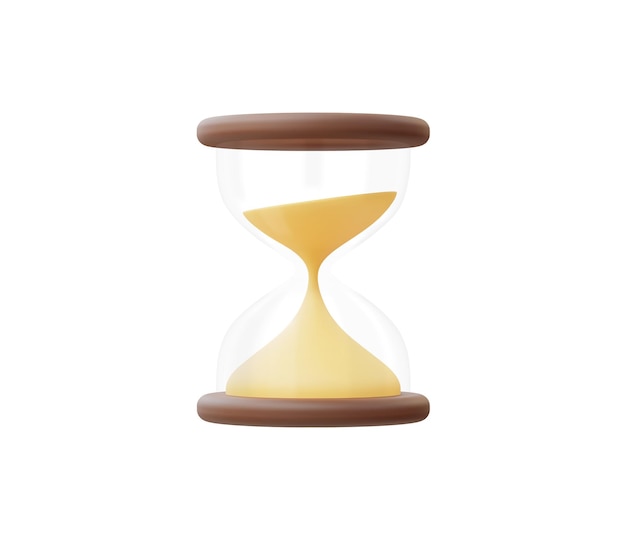 3d Realistic Hourglass or Sandclock icon vector Illustration