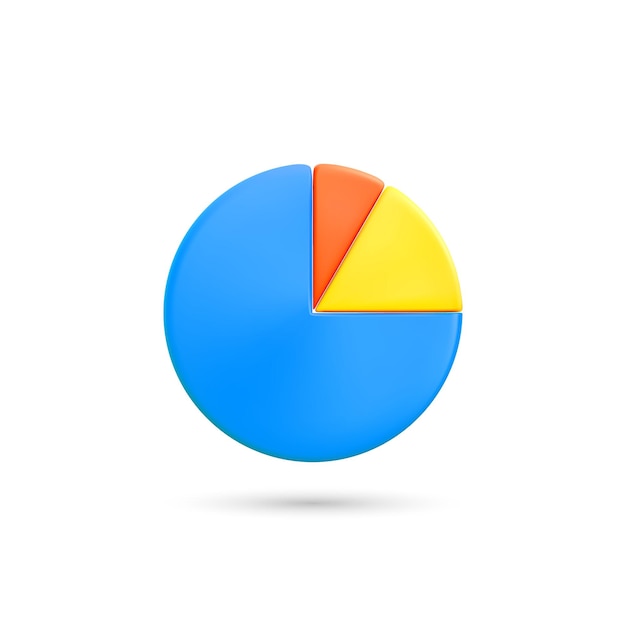 3D realistic Infographic is divided into parts Chart pie infographic share Business graph icon in cartoon style Vector illustration