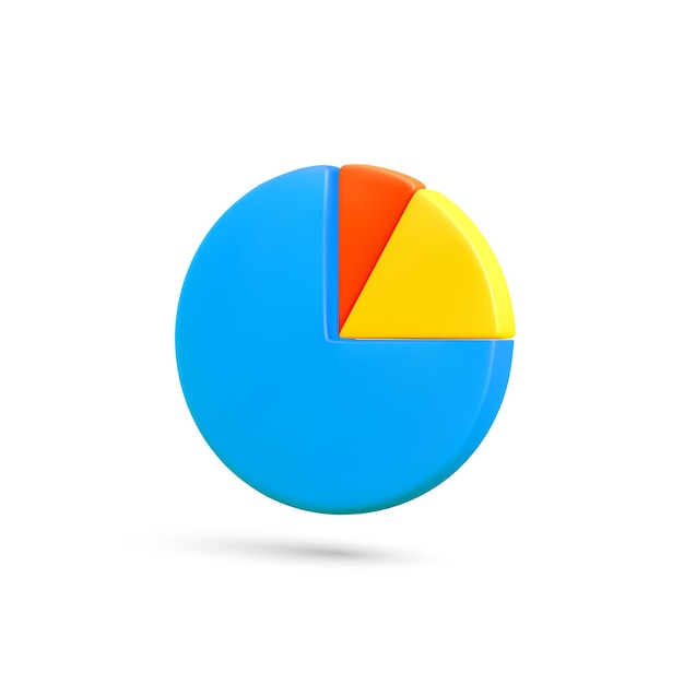 3D realistic Infographic is divided into parts Chart pie infographic share Business graph icon in cartoon style Vector illustration