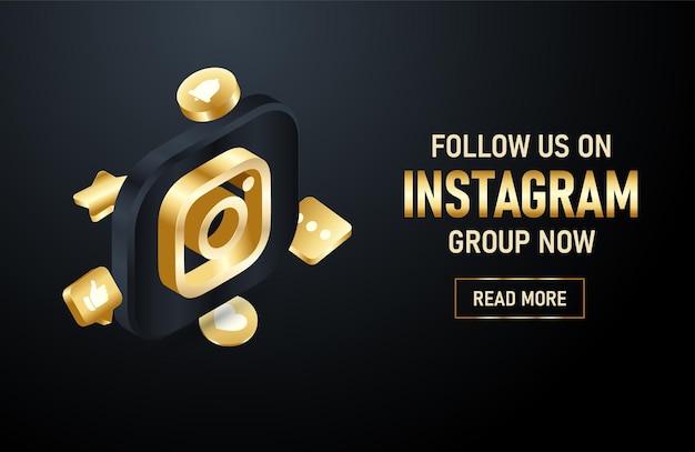 3d realistic isometric Instagram gold icon with isolated social media chat emoji