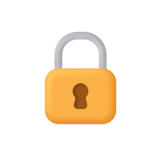 3d Realistic Locked padlock vector illustration