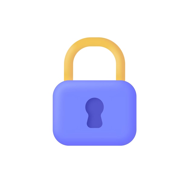 3d Realistic Locked padlock vector illustration