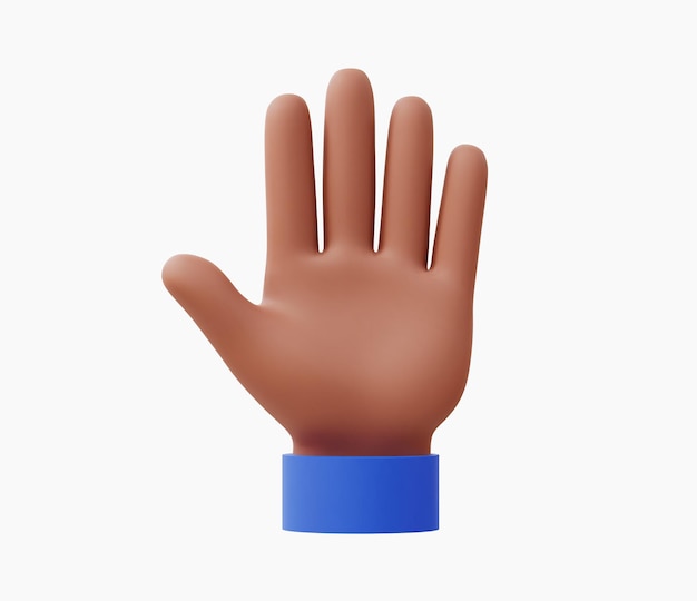 3d Realistic Open palm hand like stop vector illustration