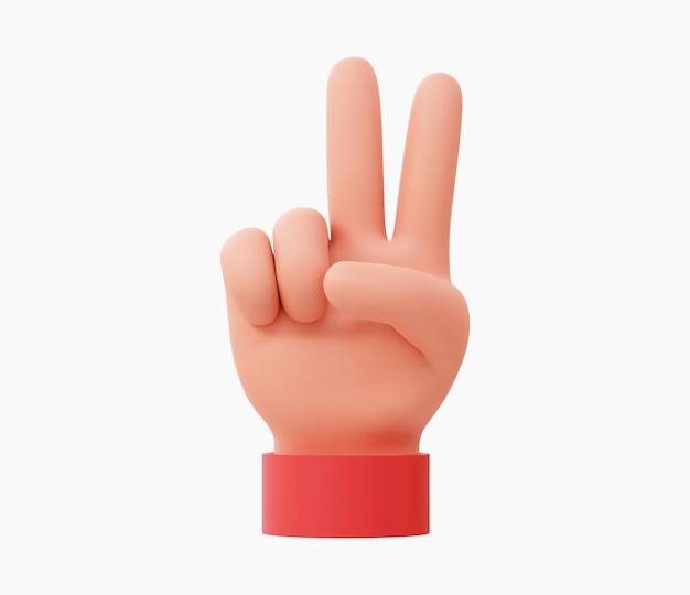 3d Realistic Peace sign hand vector illustration