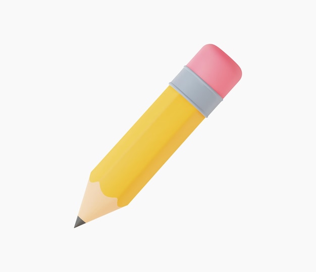 3d Realistic Pencil Icon vector illustration