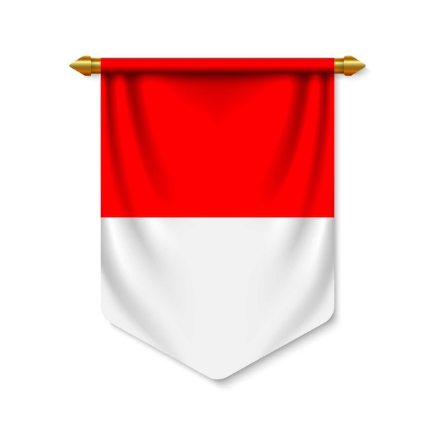 3d realistic pennant with flag