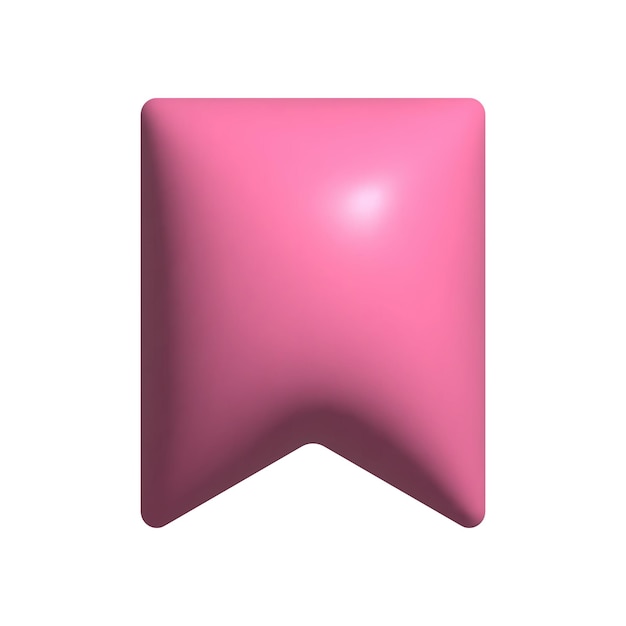 3d realistic pink bookmark icon