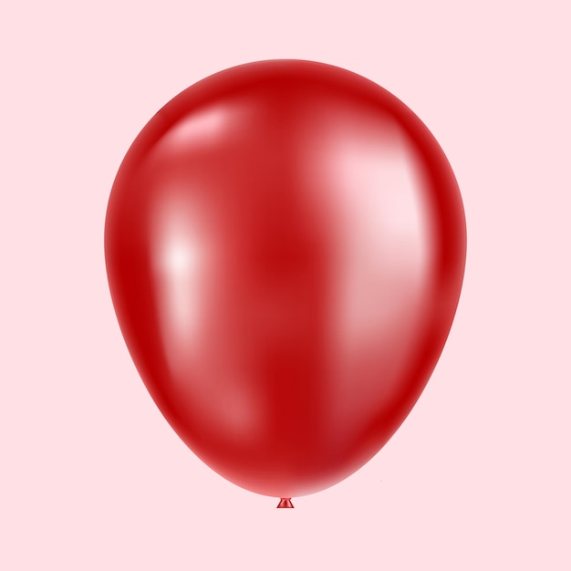 Vector 3d realistic red balloon vector templateholiday illustration of flying glossy balloon