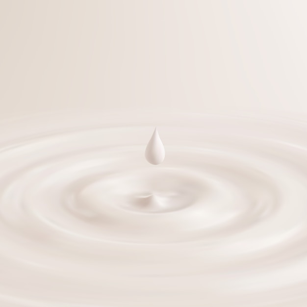 3d realistic   splash of milk, yogurt, cream, oil or paint with ripples