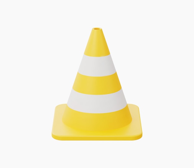 3d Realistic Traffic cone vector illustration