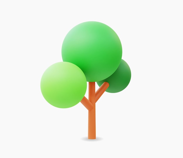 3d Realistic Tree Icon vector illustration