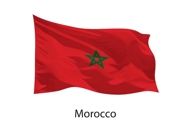 3d realistic Waving flag of Morocco Isolated