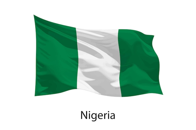 3d realistic Waving flag of Nigeria Isolated