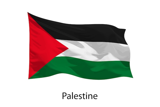 3d realistic Waving flag of Palestine Isolated