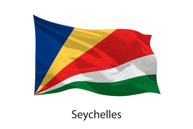 3d realistic Waving flag of Seychelles Isolated