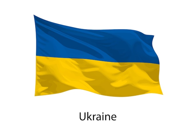 3d realistic Waving flag of Ukraine Isolated