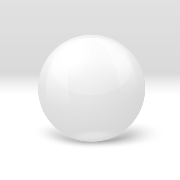 3D realistic white marble ball