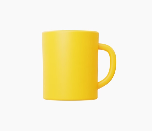 Vector 3d realistic yellow cup vector illustration