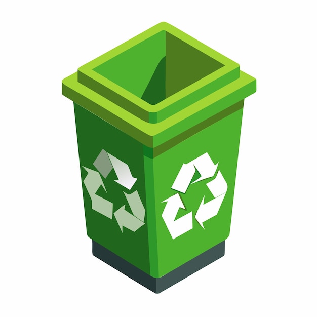 Vector 3d recycle bin highquality vector and illustration of ecological concept