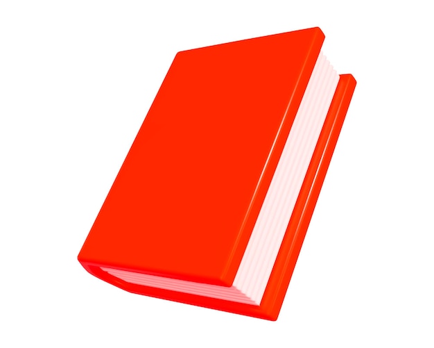 Vector 3d red book icon cartoon style stock vector illustration