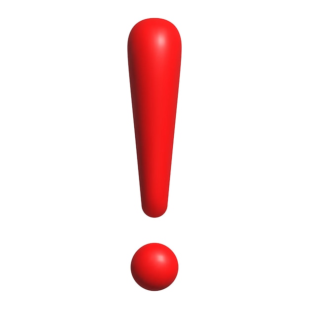 3d red exclamation icon