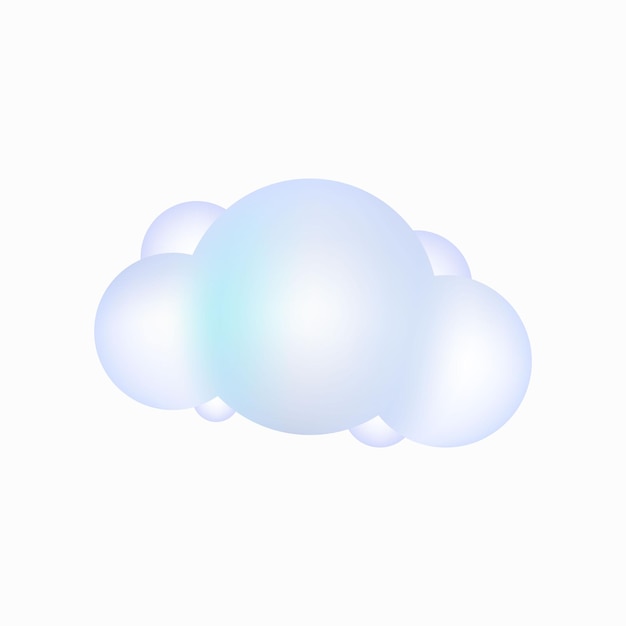 3d render cloud simple design clip art