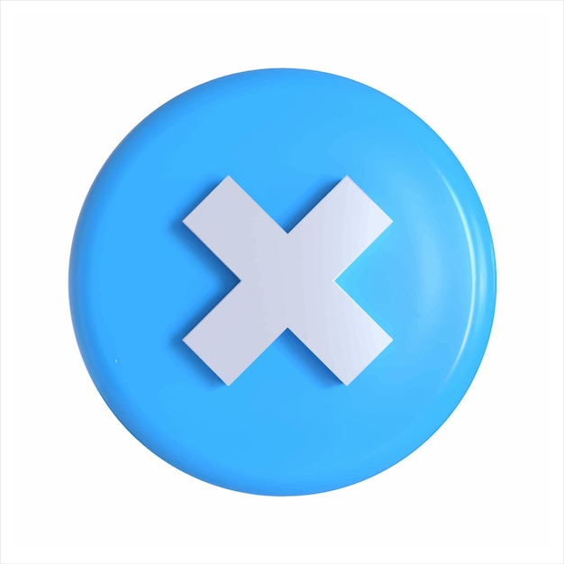 3d render cross icon vector