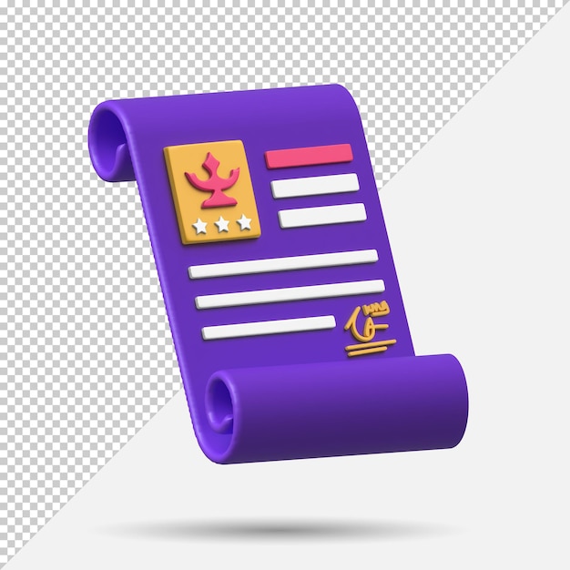 3d render document icon vector based