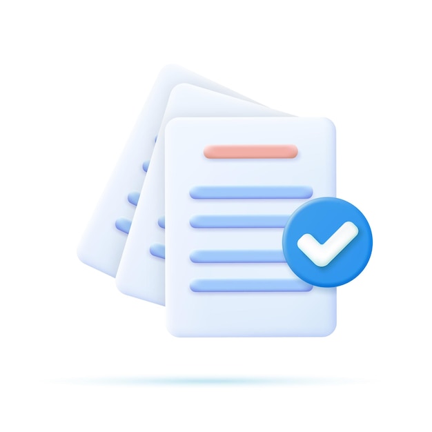 3D render Documents icon