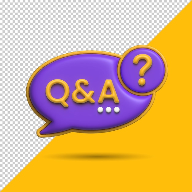 3d render faq icon vector based