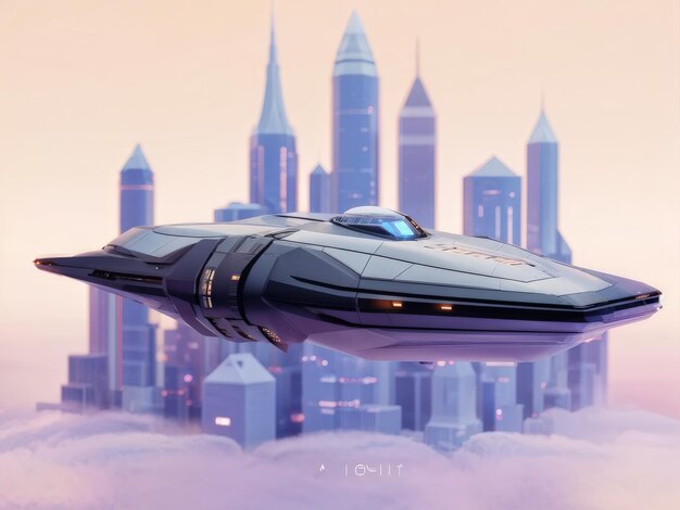 Vector 3d render illustration of futuristic city