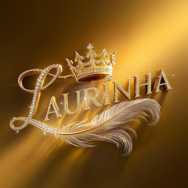 3D render of the name Laurinha in exquisite golden letters