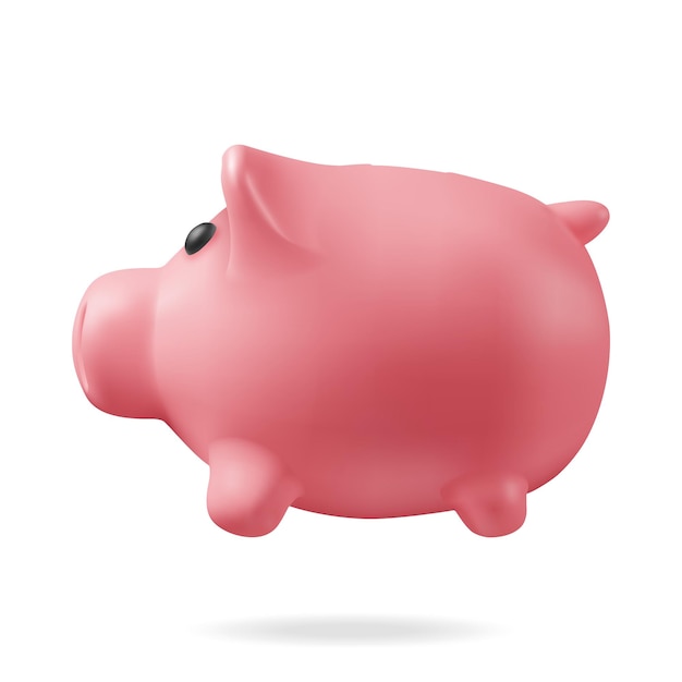 3D Render Plastic Piggy Bank for Money