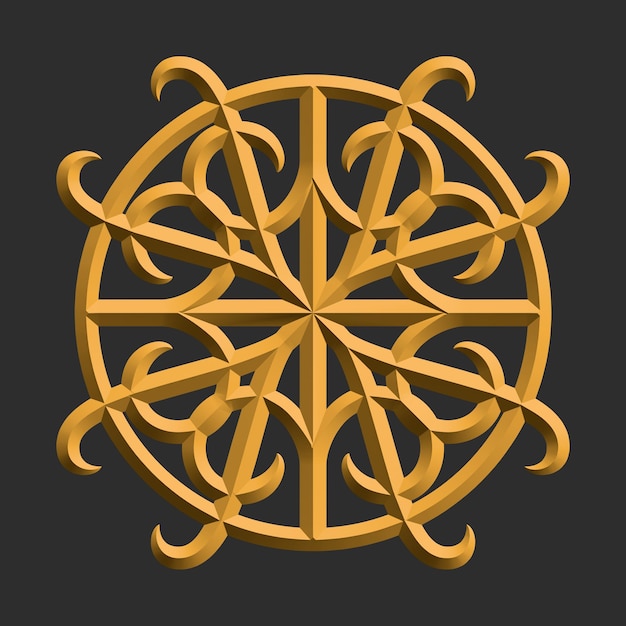 3d rendered luxury mandala logo