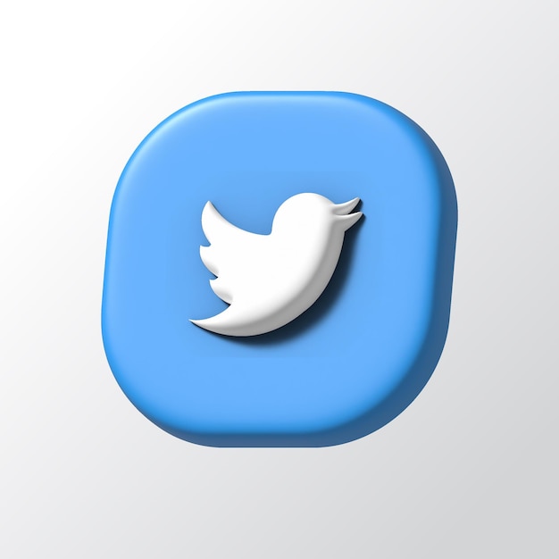 3D Rendered Twitter Logo