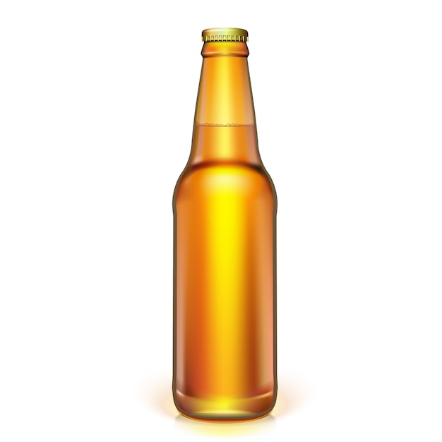 3D rendering of a brown bottle without label